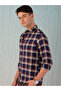 Men Checked Spread Collar Shirt - 5