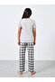 Teen Grey Slogan T-Shirt and Checked Pyjama Set - 4