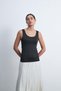 Solid Sleeveless Crew Neck Top