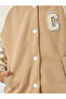 Boys Beige Color Block Bomber Jacket - 4