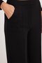 Women's Relax Fit Comfortable Cut Modal Fabric High Waist Wide Leg Black Pants - 2
