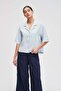 Solid Buttoned Half-Sleeve Top