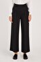 Women's Regular Fit Classic Cut Velcro Closure Palazzo Black Trousers