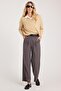 Women's Regular Fit Classic Cut Velcro Closure Palazzo Anthracite Trousers - 4