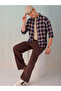 Men Checked Spread Collar Shirt - 6