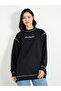 Black Longline Embroidered Slogan Sweatshirt - 3