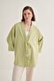 Women's Organic Cotton Oversize Kimono Light Green - 5