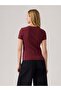 Women's Crew Neck Red T-Shirt 001My-0006 - 2
