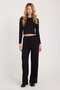 Women's Relax Fit Comfortable Cut Modal Fabric High Waist Wide Leg Black Pants - 5