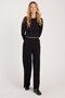 Women's Relax Fit Comfortable Cut Modal Fabric High Waist Wide Leg Black Pants - 4