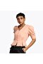 Puffed Waist Button-Front Top