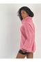 Women's Oversize High Collar Pink Knitwear Sweater - 2