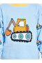 Boys Blue Tractor Print Top and Pyjama Set - 4