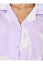Large Scale Tonal Floral Print Shirt and Pyjama Set - 4