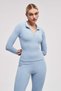 Solid Long-Sleeve Top with Zipper