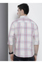 Men White Checked Spread Collar Shirt - 3