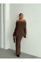 Women's Madonna Collar Patterned Knitwear Dress - 2