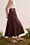 Women's Fabric Mix Dress Brown - 4