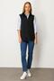 Women's Polo Neck Embroidered Wool Vest Black - 5