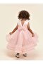 Girl's Embroidered Detailed Front Short Back Long Crown Design Evening Dress - 4