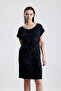 Lycra Viscose Mini Viscose Dress |   Blz36387 Black Batik - 3