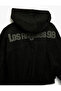 Shardonlu Hooded Printed Glitter Pocket Detailed Zippered Sweatshirt - 6
