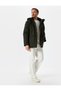 Anorak Coat Slim Fit Hooded Zipper Pocket Detail