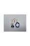 Eight-Cornered Gold Pink Stone Star Navy Blue Drop White Flower Polymer Clay Dangle Multiple Earrings - 5