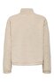 Women's Half Zipper Plush Beige Sweatshirt - 15311631 - 5
