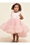 Girl's Embroidered Detailed Front Short Back Long Crown Design Evening Dress - 6