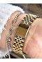 Women's Wristwatch Waterproof with Date Function. Gold. - 2