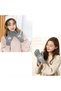 Women's Gloves, Flippy, Reindeer Pattern, Touchscreen Function, Knitted Acrylic Material, Gray - 12