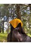 Knitted Bandana – Hanım Dilendi – Mustard Yellow – Comfortable Bohemian Handmade Accessory - 4