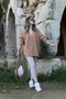 Beige Orjin Brand Ribbed Leggings - 5