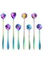 Set linguri, 8 buc, 6 stiluri, inox, multicolore