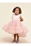 Girl's Embroidered Detailed Front Short Back Long Crown Design Evening Dress