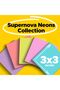Super Sticky Notes 3x3 in (76 x 76 mm) 654 Miami Assorted colors, 5 pads/pack - 2