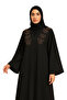 Elegant Black Abaya with Embroidered Shoulder Design – Corean Nada Fabric – Sizes 54 to 60 - 4