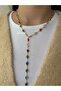 Colorful Glass Stone Gold Y Low-Cut Necklace - 5