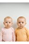Baby Organic Cotton Long Sleeve Pink Salmon Bodysuit Set of 2 - 4