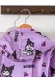 Alita City Lcw Home Purple Velvet Printed Children's Bathrobe with a Difference - 4