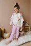 Girl's Knitwear Pink Ribbon Detailed Top and Bottom Set