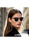 KANASTAL Polarized Horn Rimmed Semi Rimless Sunglasses for Men and Women - 3