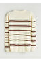 Lcw Kids Ecru Crew Neck Striped Boys' Knit Sweater - 5
