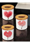 Heart Tree Printed 3-Piece Desk Top Pen Holder - Pen Case, Office Item Gift