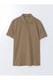 Lcwaikiki classic beige polo collar short sleeve pique men's t-shirt - 5