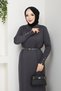 Women's Belted Button Detailed Mercerized Knitwear Dress - 2