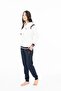 20118 Women's Ecru Round Neck Long Sleeve Pajama Set - 2