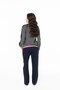 20116 Women's Anthracite Melange Round Neck Long Sleeve Pajama Set - 2