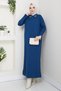 Women's Lace Sleeve Shirt Collar Dress - 2